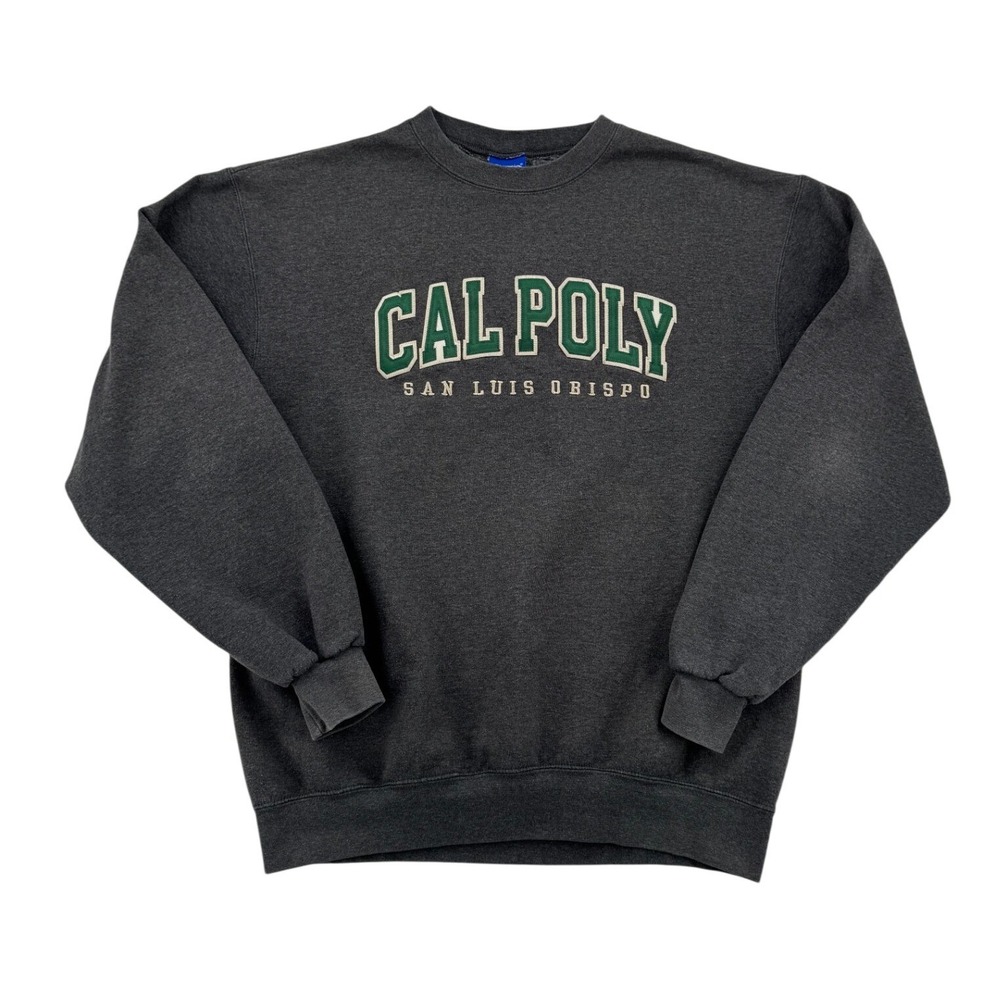 Champion Sweatshirt Mens Large Charcoal Cal Poly San Luis Obispo Excellent Crew